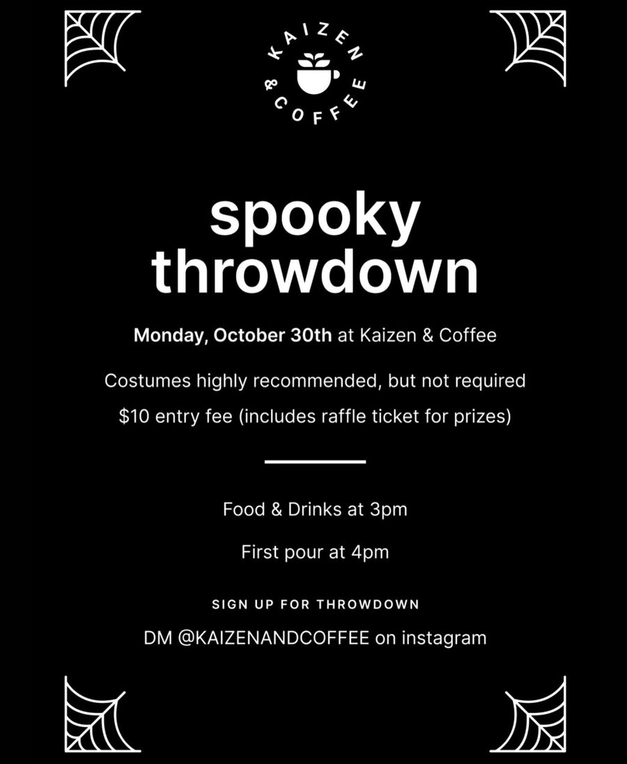 Spooky Latte Art Throwdown October 2023 event flyer