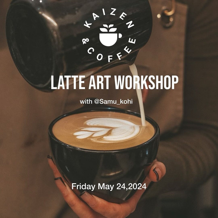 Samu Kohi May 2024 latte art workshop flyer
