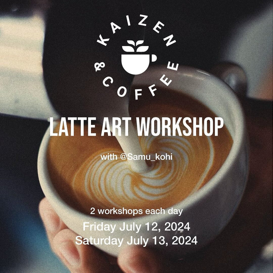 Samu Kohi July 2024 latte art workshop flyer