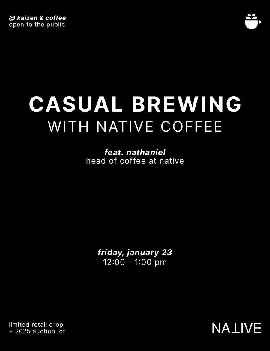 Casual Brewing with Native Coffee event flyer
