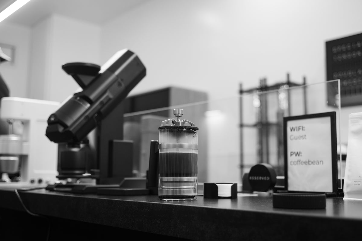 The Bird coffee brewer and workshop brewing station