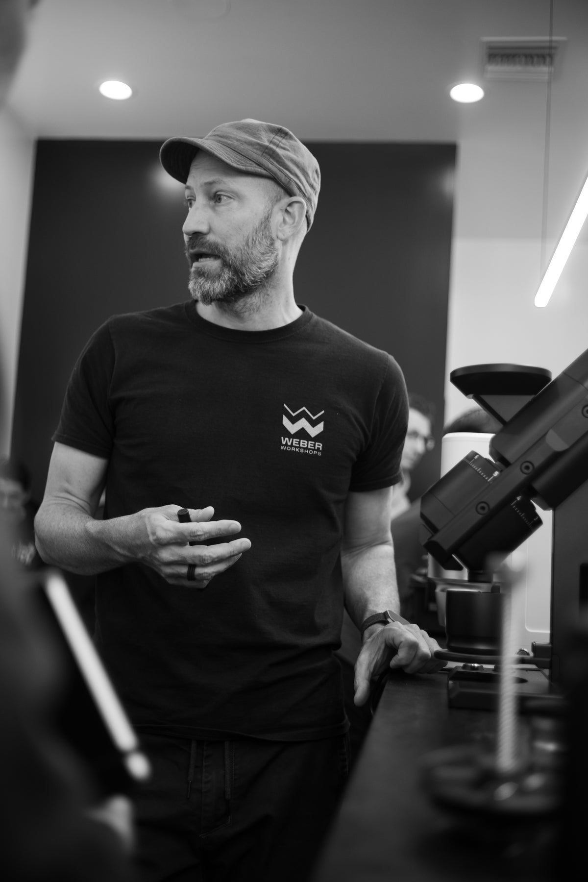 Douglas Weber presenting beside The Bird brewer
