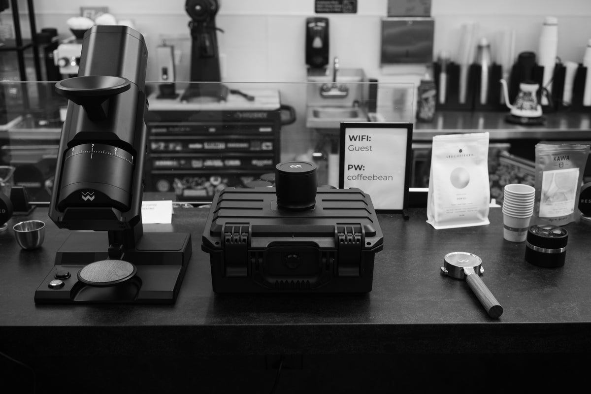 Complete coffee brewing station from the Douglas Weber workshop