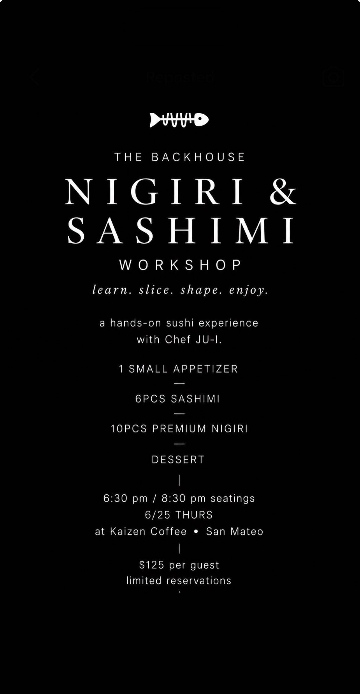 The Backhouse Nigiri and Sashimi Workshop