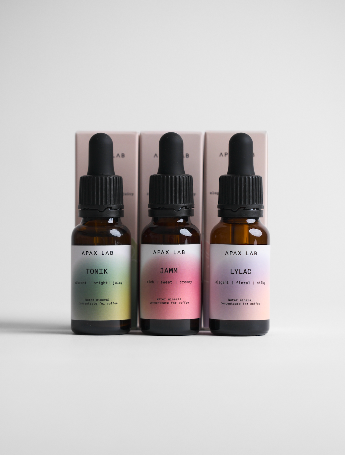 APAX LAB Nano 矿物质浓缩液套装 — 3 × 20 mL — 官方产品照片