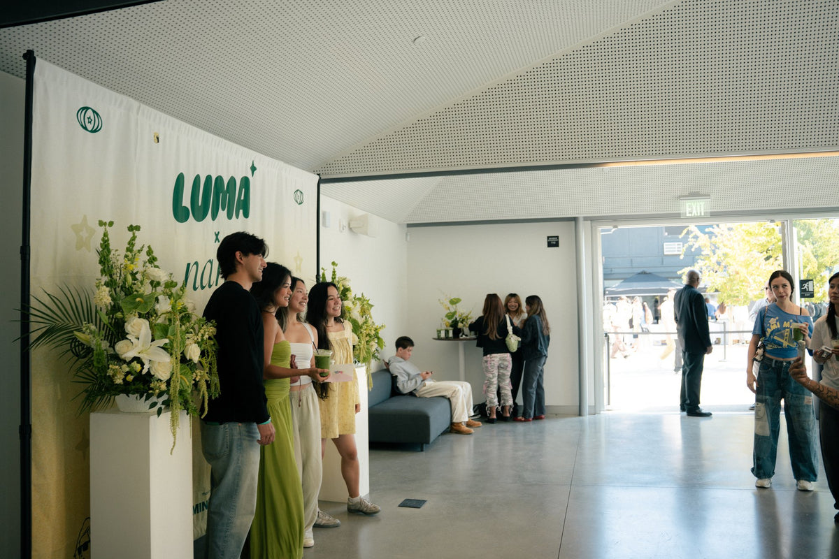 Guests gathered inside Luma Coffee during the Nami Matcha pop-up